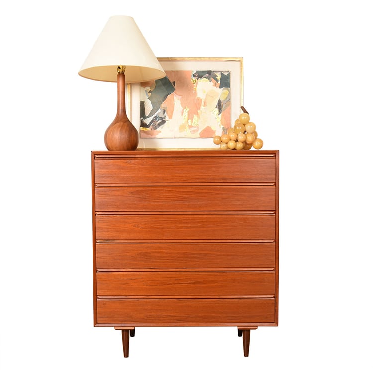 Scandinavian Modern Teak Highboy Dresser