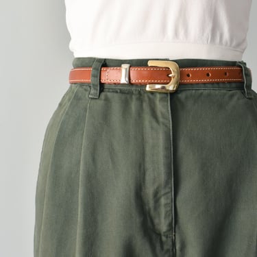 vintage brown leather belt, size xs / s 