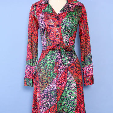 Abstract Expressionist Collared Dress M