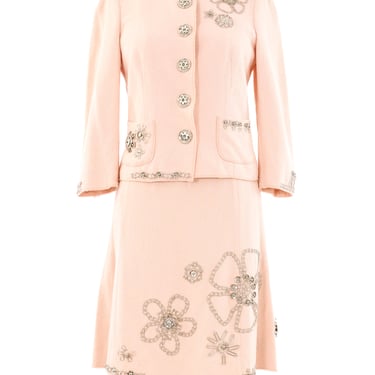 Moschino Flower Applique Skirt Suit