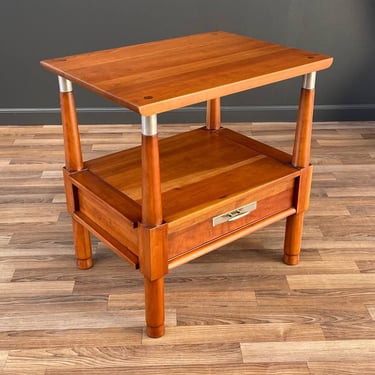 Mid-Century Modern Solid Cherry Side Table Willet Furniture 