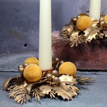 Vintage Christmas Candleholders - Gold Plastic Dime Store Candle Holders for Your Vintage Holiday Decor | Bixley Shop 