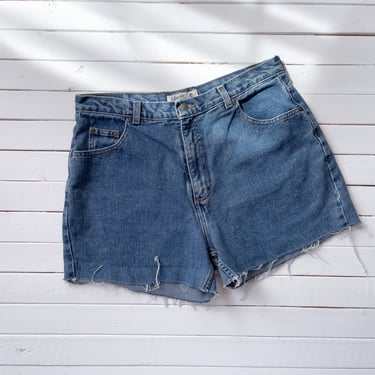high rise shorts 90s vintage frayed cut off jean shorts 