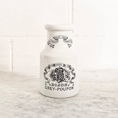extra large antique french dijon grey-poupon stoneware advertising bottle