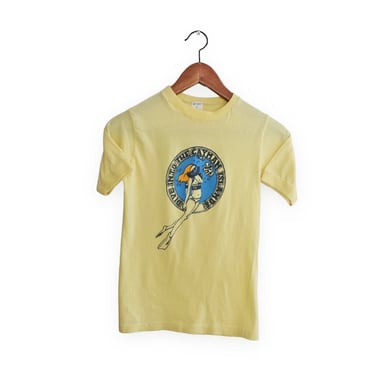 vintage diving t shirt / 70s t shirt / 1970s Cayman Islands diving ocean beach ringer cotton t shirt XS 