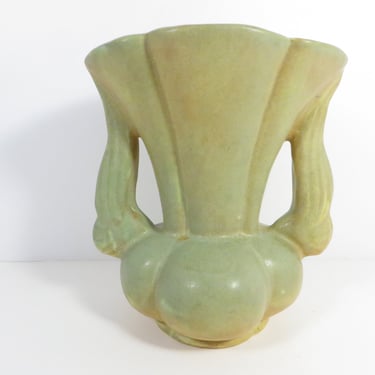 Vintage Niloak Pottery Vase - Matte Green Beige Glaze Niloak Vase 