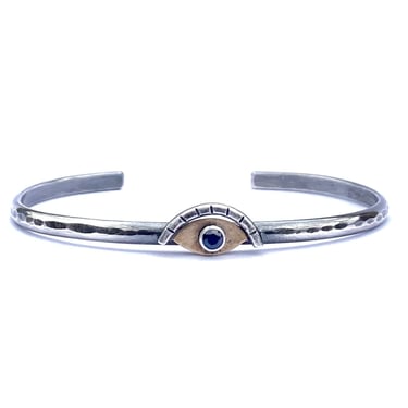 Ojo Cuff - Brass, Silver + Sapphire