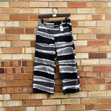 marimekko striped grey cropped trousers / 34 s small 