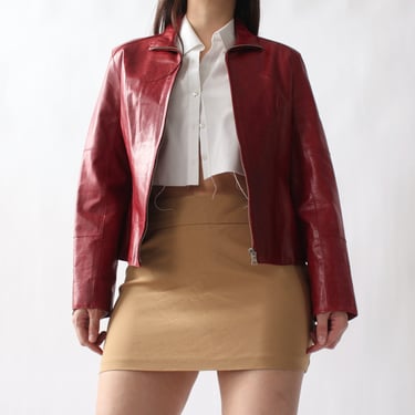 2000s True Red Leather Jacket