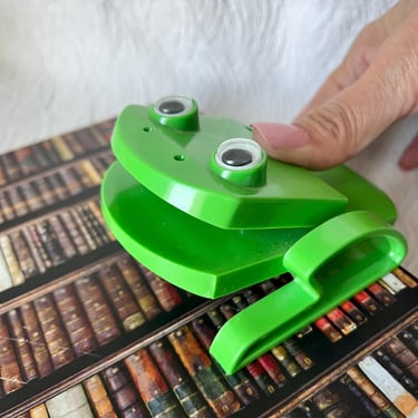 Groovy Frog Note Holder, Paper Clip, Paperweight, Googly Eyes, Vintage 70s Home Decor, Office Organization 