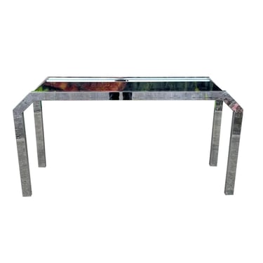 Chrome and Smoke Mirrored Console Table Style of Milo Baughman