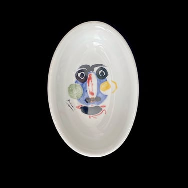 Vintage Modern Art Victoria Porcelain Collection Picasso FACE Limited Edition Small Oval 5.5"x3.75" Fruit Bowl or Trinket Bowl * 2 Available 