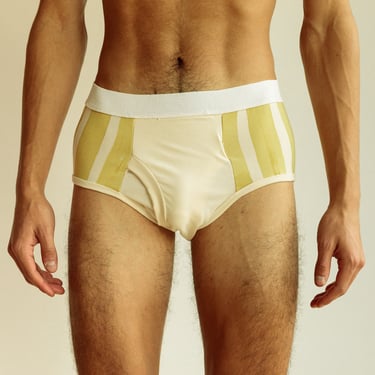 Stripe Brief or Boxer Brief, Organic Cotton Green Stripe Underwear 