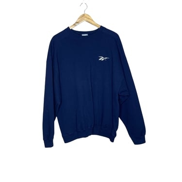 Vintage 90's Navy Blue Reebok Sweatshirt, USA Size Large 
