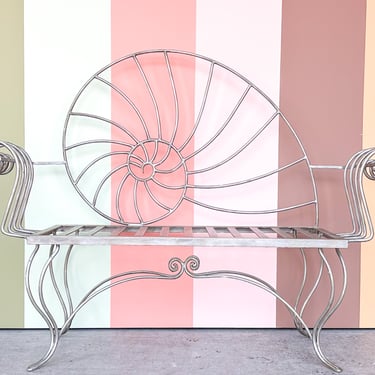 Shell Chic Wrought Iron Bench