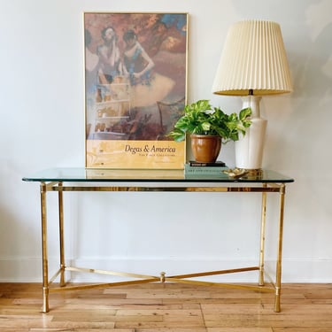 Brass and Glass Sofa Table