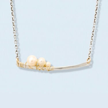 J&I Jewelry | Curved Silk Stick Necklace