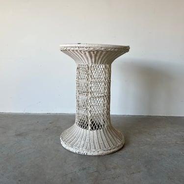 Vintage Woven Wicker Dining Table Base 