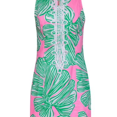 green emerald velvet dress Lilly Pulitzer Girls Little Lilly Classic Shift Dress - Fauna Green Pa main image 0