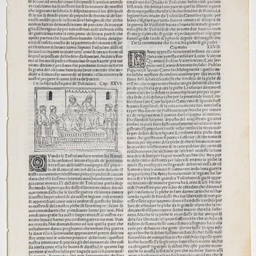 Titus Livius (aka Livy), Page from Decades with Illustration, Woodcut 