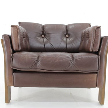 1970s Brown Leather armchair, Denmark 