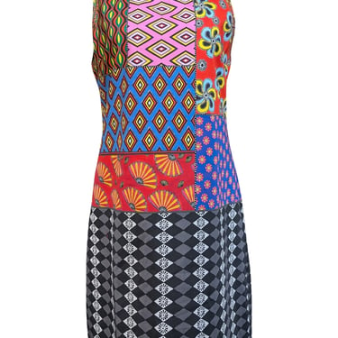 Alice & Olivia - Multi Color Patchwork Print Sleeveless Dress Sz 12