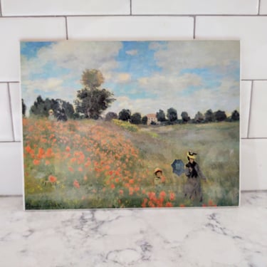 Monet The Poppy Field Print on Wood 10.5