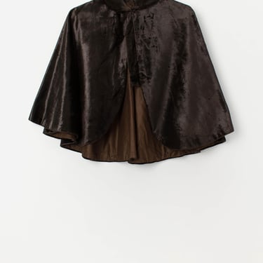 Vintage brown velvet cape, handmade - Free size 