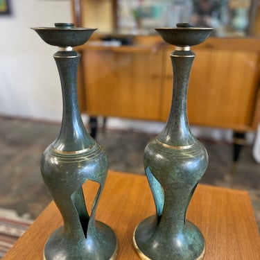 Vintage Solid Brass Candle Holders