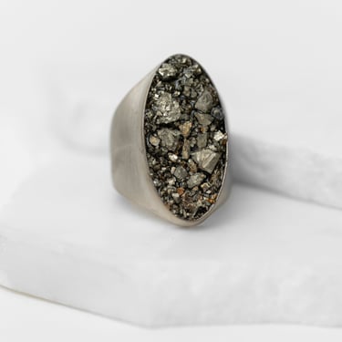 Adjustable Palladium Plated Pyrite Ring