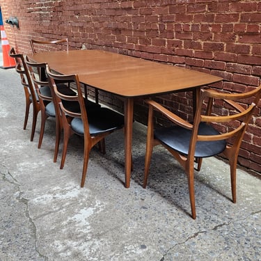 Walnut Dining Set with 6 Chairs
