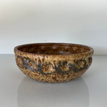 1970's Mid-Century Klem Organic Speckled Glaze Art Pottery Bowl 