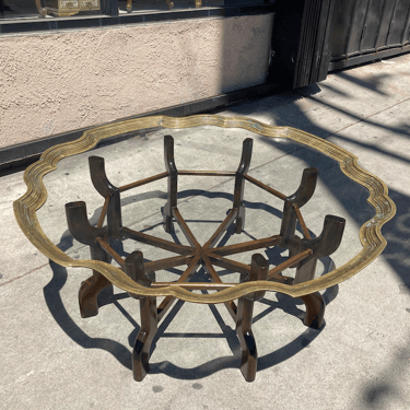 Double Take | Mid-century Brass Tray Top Coffee Table