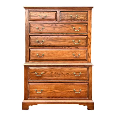Ethan Allen Canterbury Oak Tall Chest of Drawers 
