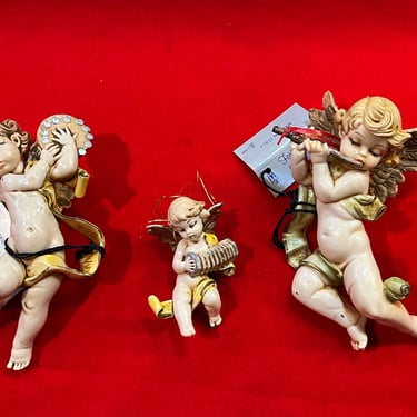 vintage cherub ornaments Depose Italian Fontanini angel figures