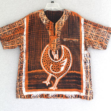Big Duck - Mens - Batik - Mud Cloth - Tribal - African - Dashiki - Shirt 