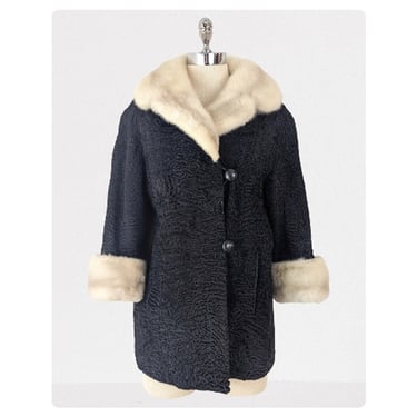 vintage 50's Persian lamb swing coat (Size: S)
