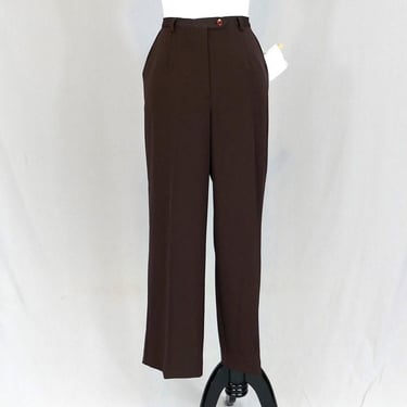 NWT Dark Brown Pants - 33" 34" waist - Deadstock New w/ Tag - Sag Harbor - Vintage Stretch Trousers - L - 27" inseam Short 