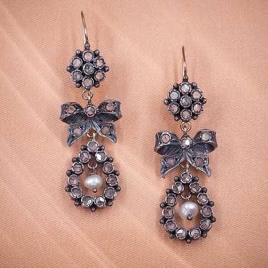 Georgian Revival Rose-Cut Diamond Earrings