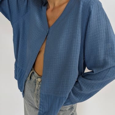 Vintage Azure Raw Silk Cardigan