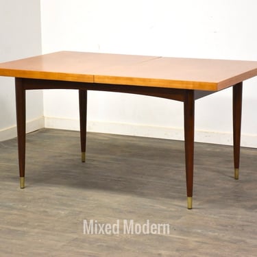 Maple and Walnut Dining Table by American of Martinsville 