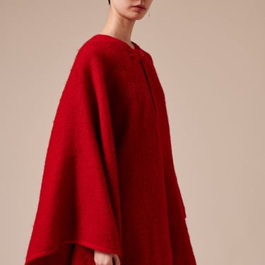 Pierre Cardin Red Wool Cape