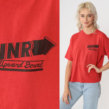 UNR Upward Bound Shirt 90s University of Nevada Reno TShirt Math Science Graphic Tee College Retro NV Red Vintage 1990s Medium Large 