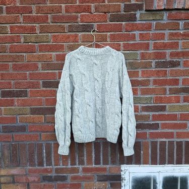 Vintage Heavy Cable Knit Irish Fisherman's Sweater / Men's M to L / Wool 