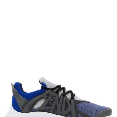 Fendi Man Multicolor Mesh And Rubber Tag Sneakers
