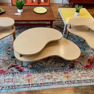 Atomic 1950s 3 Piece Living Room Table Set
