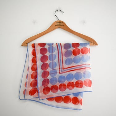 1960s Red, White, and Blue Chiffon Scarf 