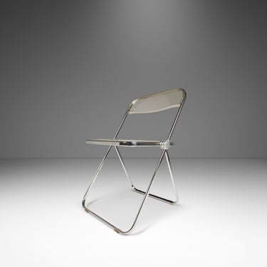 Italian Modern 'Plia' Folding Chair in Lucite and Chrome by Giancarlo Piretti for Anonima Castelli, Italy, c. 1970's 