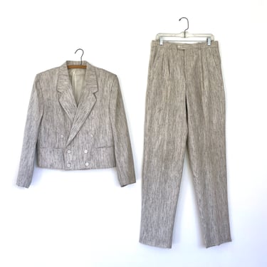 Vintage 80s New Wave Bardoli Italia Men's Suit. Size 40 x 33 
