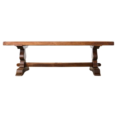 Country French Provincial Oak Farmhouse Trestle Dining Table